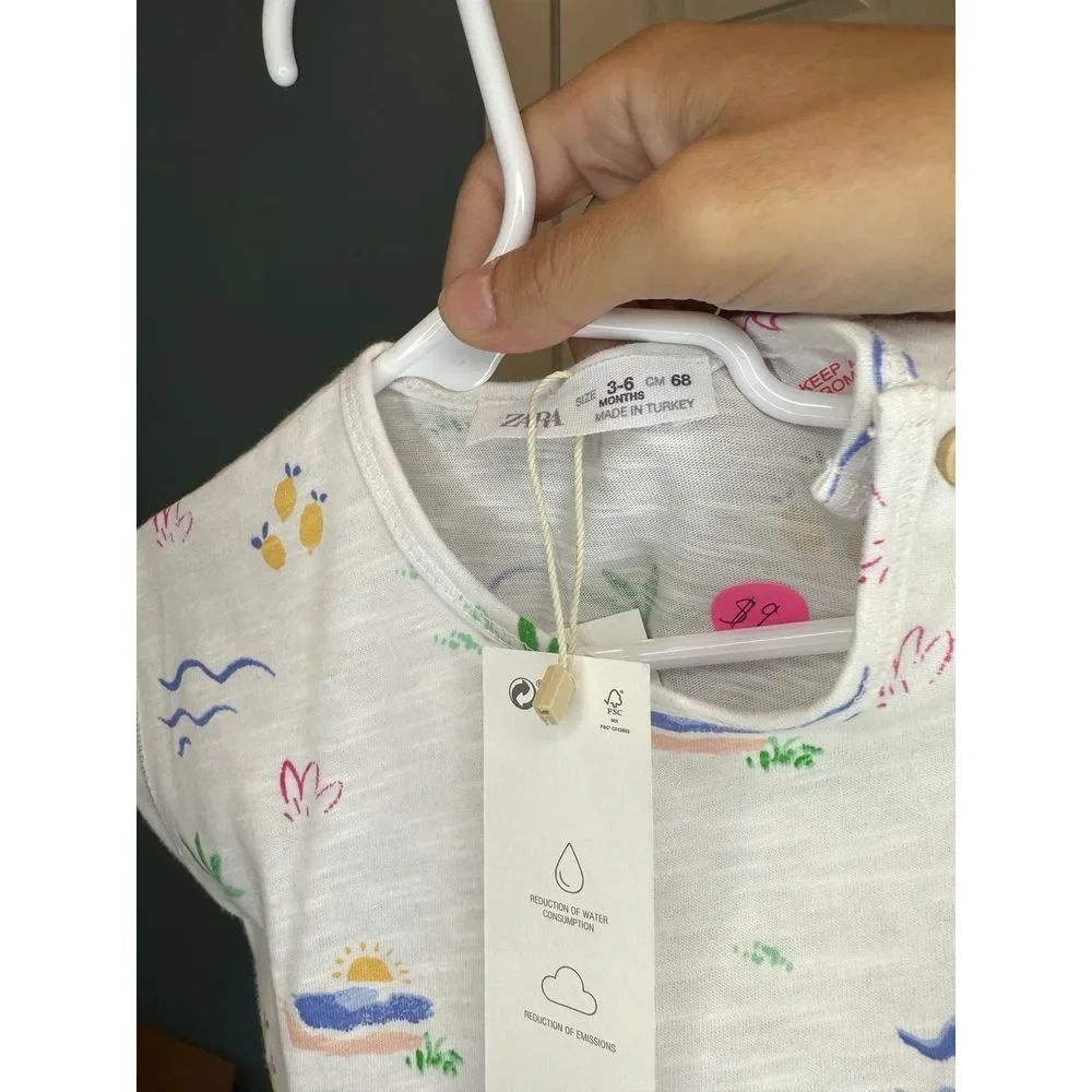 Zara Short Sleeve Shirt‎ Size 3-6 Months NWT